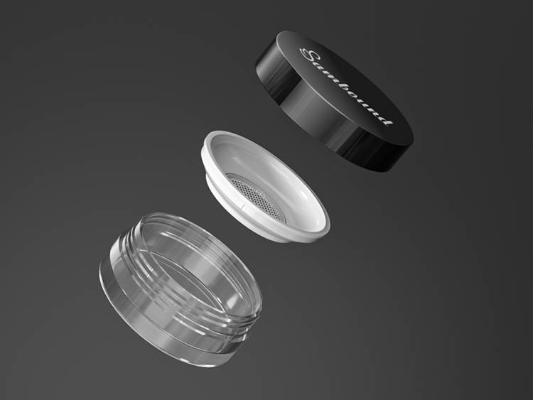 高透明带滤网散粉分装盒注塑件 高透明带滤网散粉分装盒注塑件